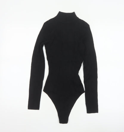 Missguided Petite Black Roll Neck Long Sleeve Bodysuit UK 4