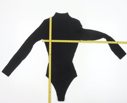 Missguided Petite Black Roll Neck Long Sleeve Bodysuit UK 4