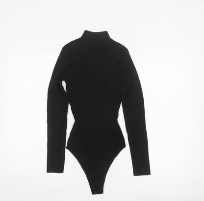 Missguided Petite Black Roll Neck Long Sleeve Bodysuit UK 4