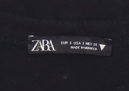 ZARA Women’s Black Los Angeles Print Cotton T-Shirt Size S