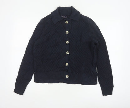 Marks and Spencer Women's Black Collared Knit Cardigan M