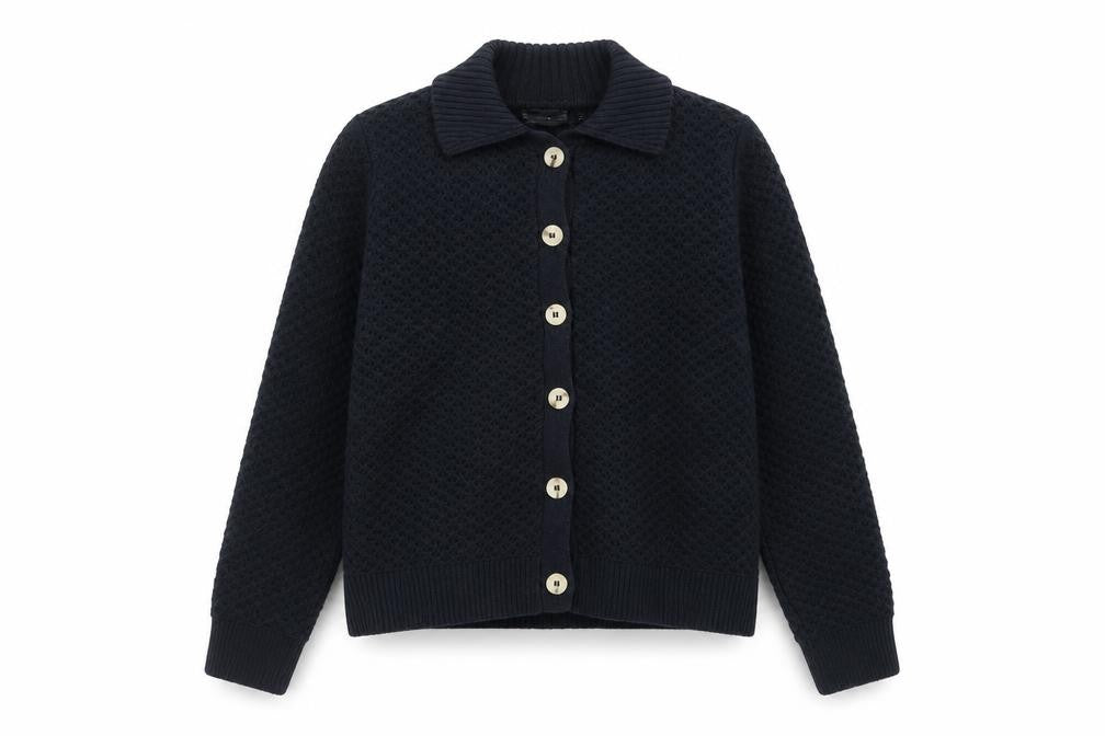 Marks and Spencer Women's Black Collared Knit Cardigan M