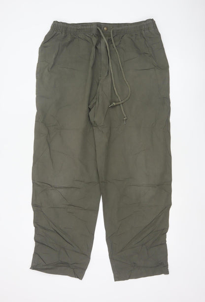 Marks and Spencer Men’s Khaki Cotton Chino Trousers 36W 31L
