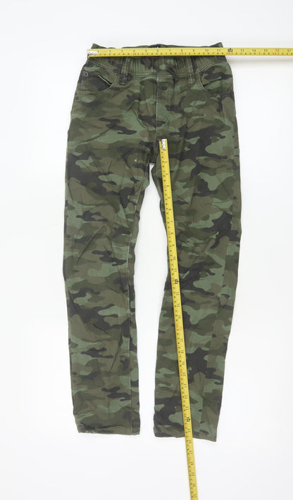 GAP Boys Green Camouflage Slim Fit Chino Trousers Size 10-11 Years