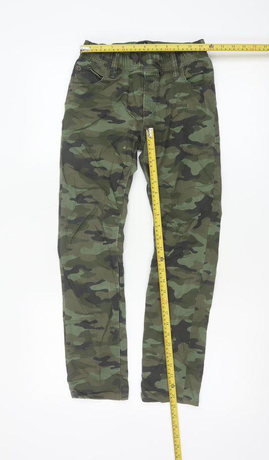 GAP Boys Green Camouflage Slim Fit Chino Trousers Size 10-11 Years