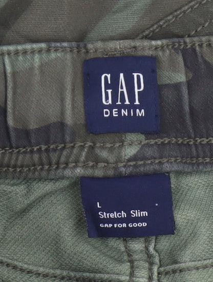 GAP Boys Green Camouflage Slim Fit Chino Trousers Size 10-11 Years