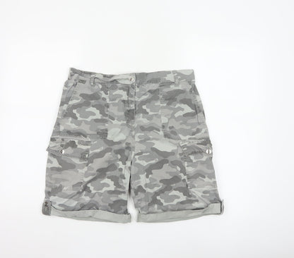 Marks and Spencer Women’s Grey Camouflage Cargo Shorts Size 14
