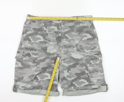 Marks and Spencer Women’s Grey Camouflage Cargo Shorts Size 14