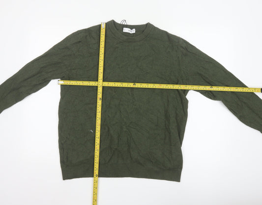 MNG Womens Green Crew Neck Knit Pullover Jumper Size 14