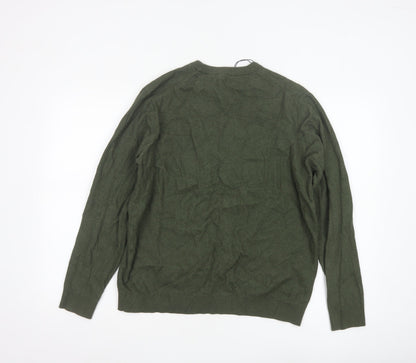 MNG Womens Green Crew Neck Knit Pullover Jumper Size 14