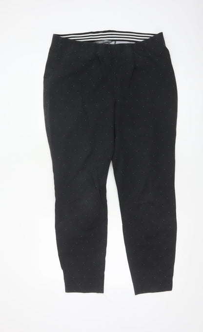 Laura Ashley Women's Black Polka Dot Tapered Stretch Trousers UK 18