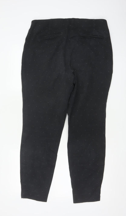 Laura Ashley Women's Black Polka Dot Tapered Stretch Trousers UK 18