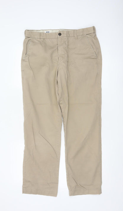 Lincoln Women Beige Chino Trousers Size 34R Cotton Straight Leg