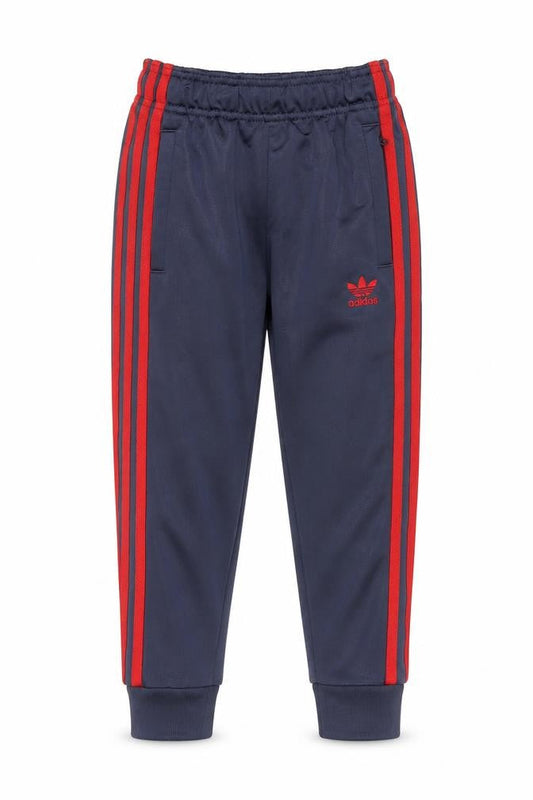 Adidas Boys Blue Jogger Trousers 4-5 Years Elastic Waist 3-Stripes