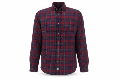 Shore Leave Men's Red Plaid Button-Up Cotton Flannel Shirt M