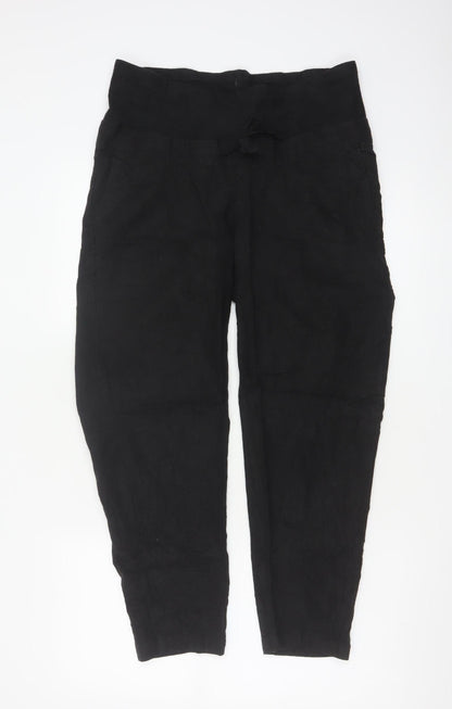 H&M Mama Black Linen Blend Maternity Trousers Size S