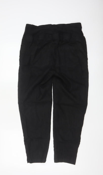 H&M Mama Black Linen Blend Maternity Trousers Size S