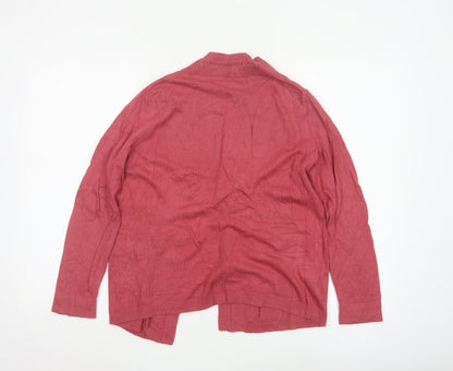Laura Ashley Women’s Red Open Front Cardigan UK 12 Long Sleeve Knit