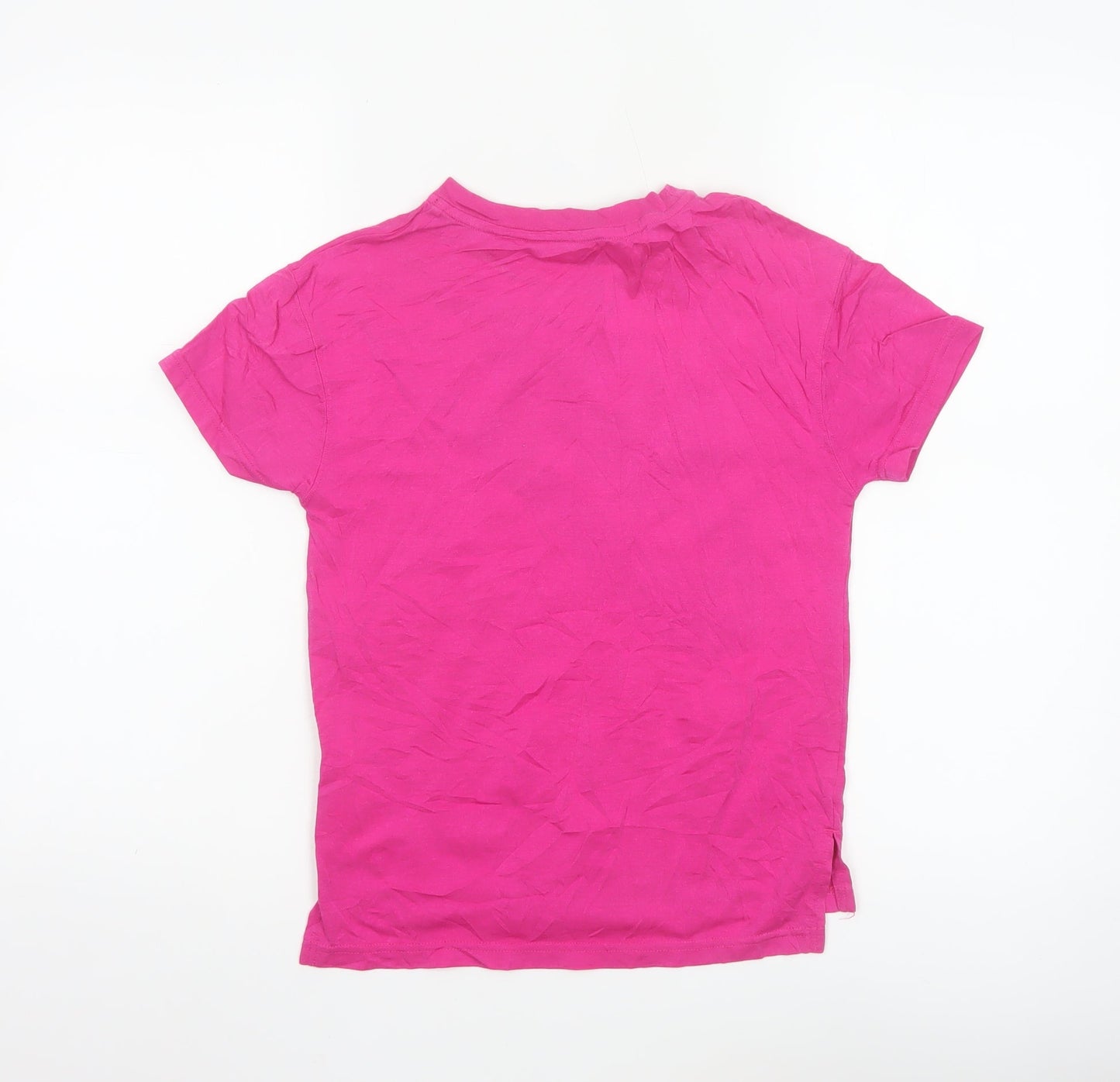 Nike Girls Pink Short Sleeve Logo T-Shirt Size 10-12 Years Cotton Blend