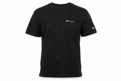 Champion Men's Black Small Crew Neck Cotton Sports T-Shirt