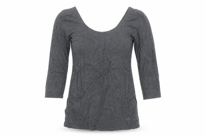 Jockey Womens Grey 3/4 Sleeve Cotton Blend Thermal Top M