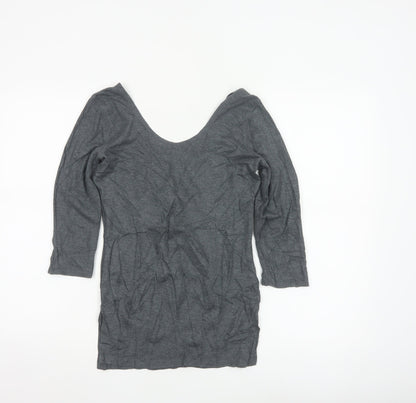 Jockey Womens Grey 3/4 Sleeve Cotton Blend Thermal Top M