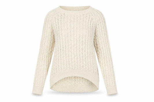 Vero Moda Women Beige Knit Long Sleeve Basic Pullover Sweater S