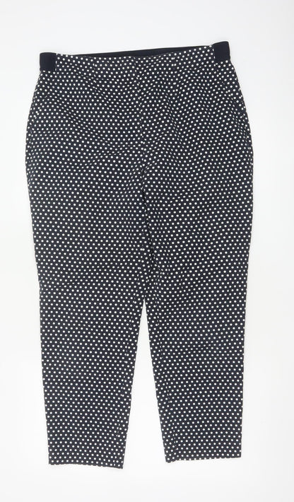 Marks and Spencer Women’s Blue Polka Dot Tapered Trousers Size 16