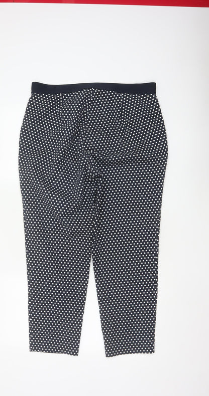 Marks and Spencer Women’s Blue Polka Dot Tapered Trousers Size 16