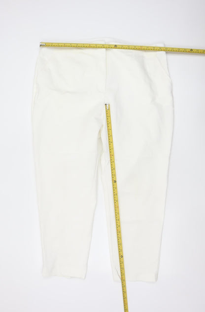 Marks and Spencer Women Ivory Size 22 Elastic Waist Tapered Trousers