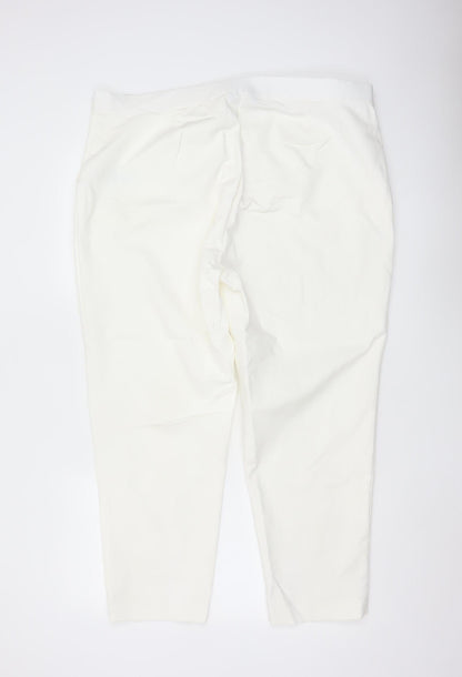 Marks and Spencer Women Ivory Size 22 Elastic Waist Tapered Trousers