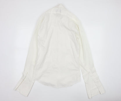 Van Heusen Men's White 15in Regular Fit Cotton Dress Shirt
