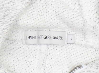 Light Before Dark Womens Grey Full Zip Hoodie Size L