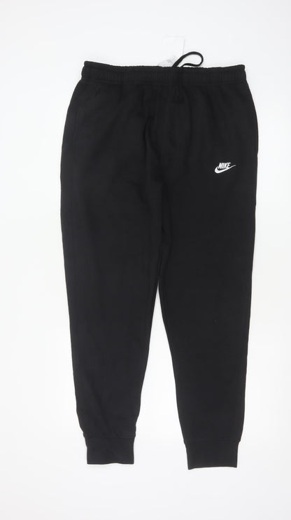 Nike Men's Black Fleece Jogger Trousers L Regular Fit