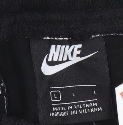 Nike Men's Black Fleece Jogger Trousers L Regular Fit
