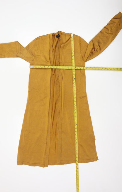 Tahari Women's Yellow Longline Open Cardigan XS Viscose Knit