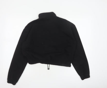 Puma Womens Black & Neon Green 1/4 Zip Pullover Sweatshirt Size M