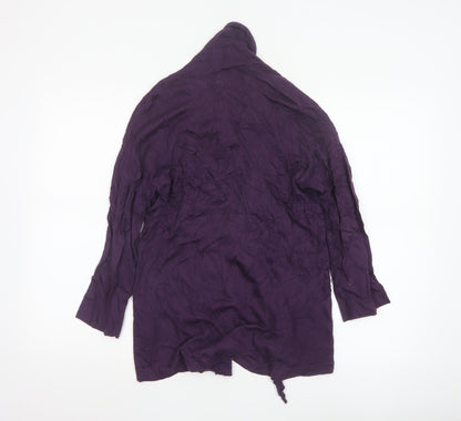 UNIQLO Women Purple Cardigan S V-Neck Knit Long Sleeve Lightweight