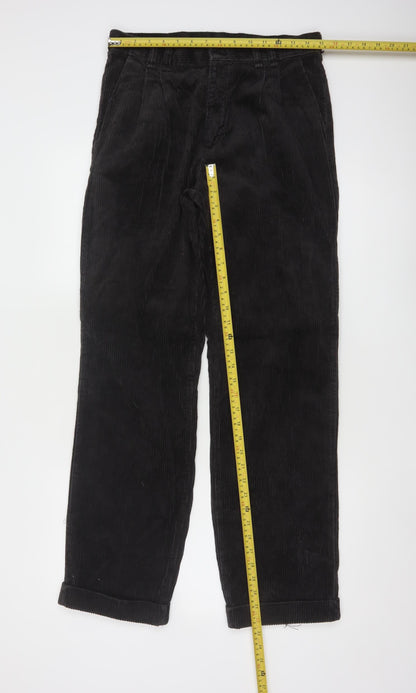 Wrangler Men's Black Corduroy Trousers 32x32 Regular Fit