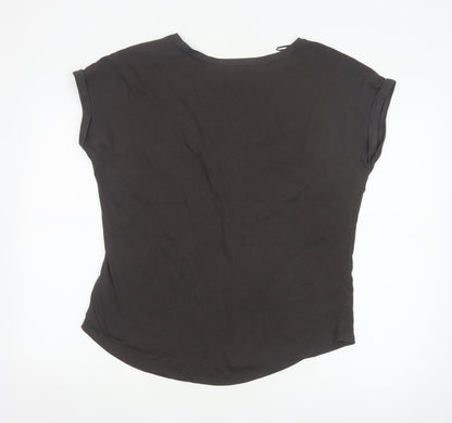 Next Women Black Sequin Animal Print T-Shirt Size 14