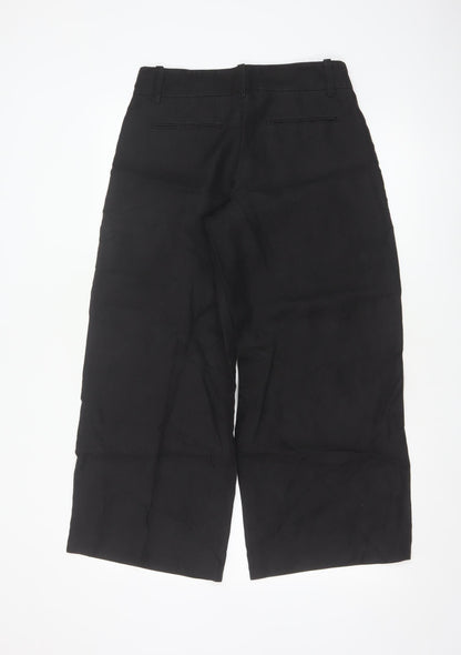 DKNY Women's Black High Rise Pleated Wide-Leg Trousers Size 4