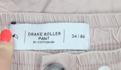 Cotton On Men's Pink Drake Roller Chino Trousers Size L 34in