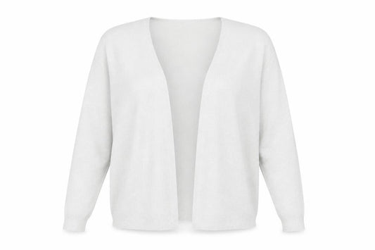 Roman Women Silver Viscose Metallic Open Knit Cardigan Size 18