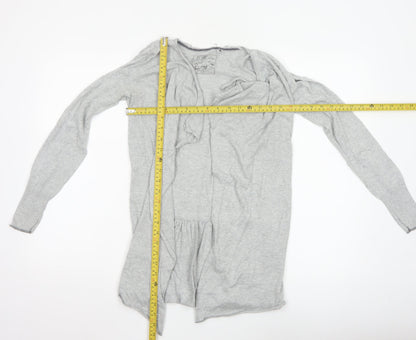 Fat Face Women's Grey Size 8 Long Sleeve Open Cardigan