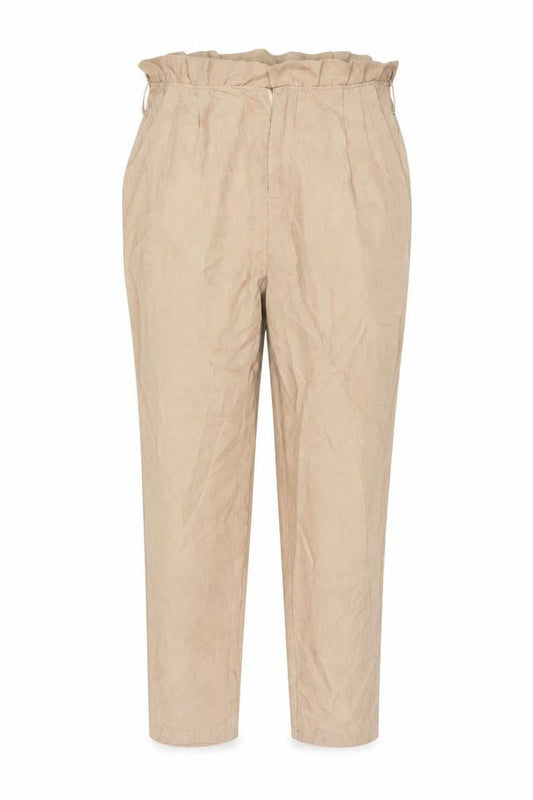 PrettyLittleThing Women’s Beige Paperbag Trousers Size 12 High Waist