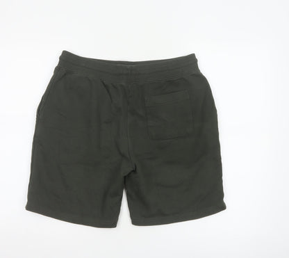 Marks and Spencer Men's Green Sweat Shorts L Regular Fit Cotton