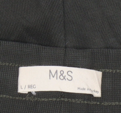 Marks and Spencer Men's Green Sweat Shorts L Regular Fit Cotton