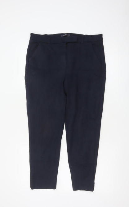 Marks and Spencer Women Blue Size 14 Cropped Trousers Workwear