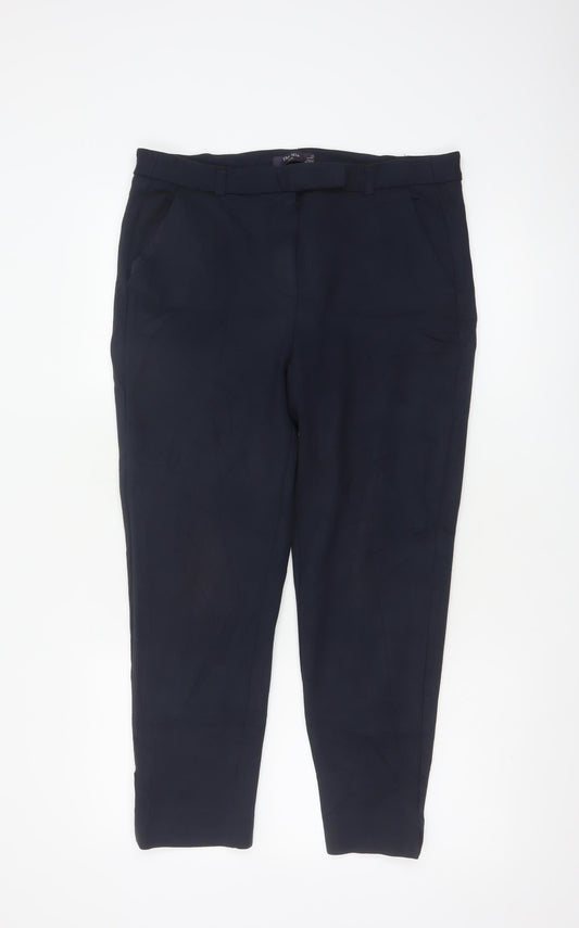 Marks and Spencer Women Blue Size 14 Cropped Trousers Workwear