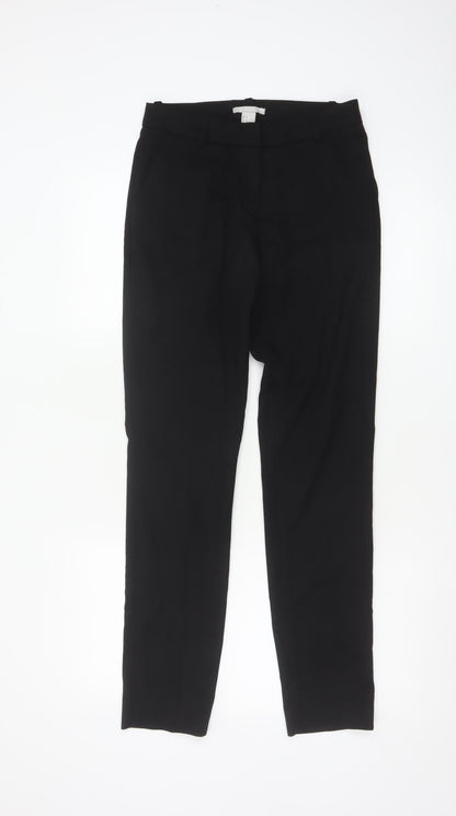 H&M Women Black Slim Trousers Size 4 Polyester Blend Workwear